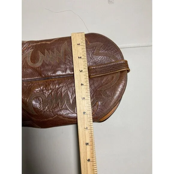 Lucchese 2000 Men Vintage Cowboys Boots Sz 10.5 D Brown Leather Western T3022R4 - Picture 7 of 16